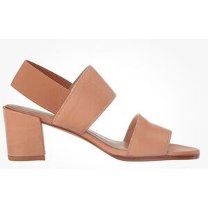 Stuart Weitzman Tan Leather Block Heel Sandals